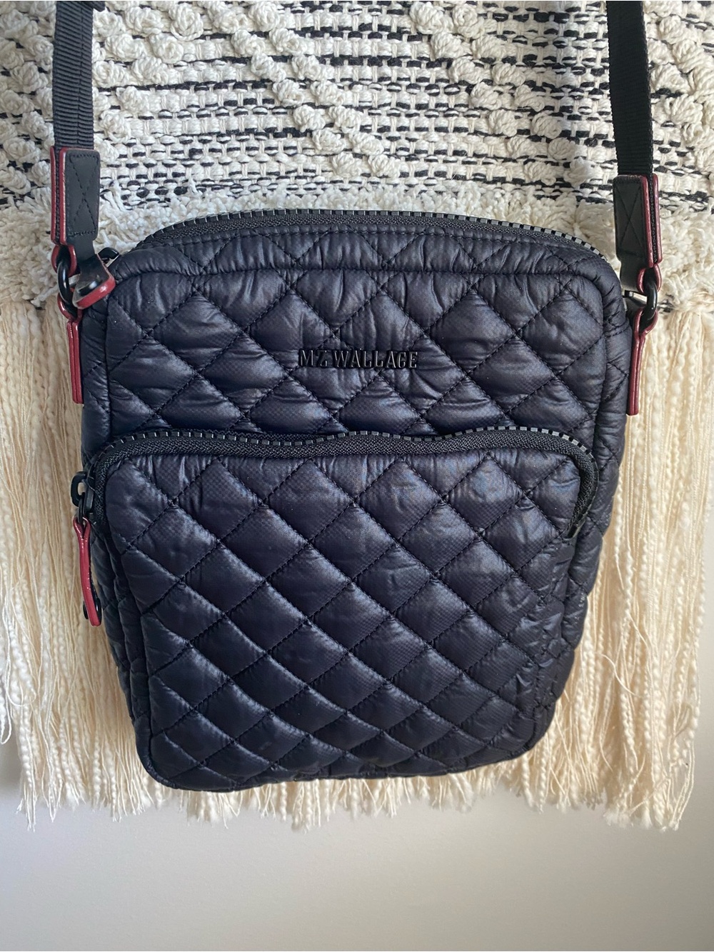 MZ Wallace Metro Quilted Black Crossbody Bag
